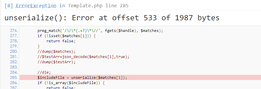 ThinkPHP5中出现unserialize()报错